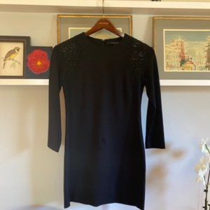 Cynthia Steffe Black Cocktail Dress with Lace Cutouts | Size 2